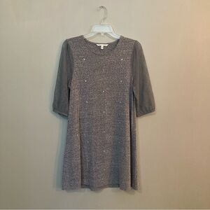 4/$10 - Victoria’s Secret Marled Gray Shirt Dress with Lace Sleeves